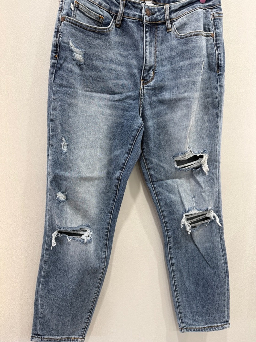 Judy Blue Light Blue Distressed Boyfriend Jeans